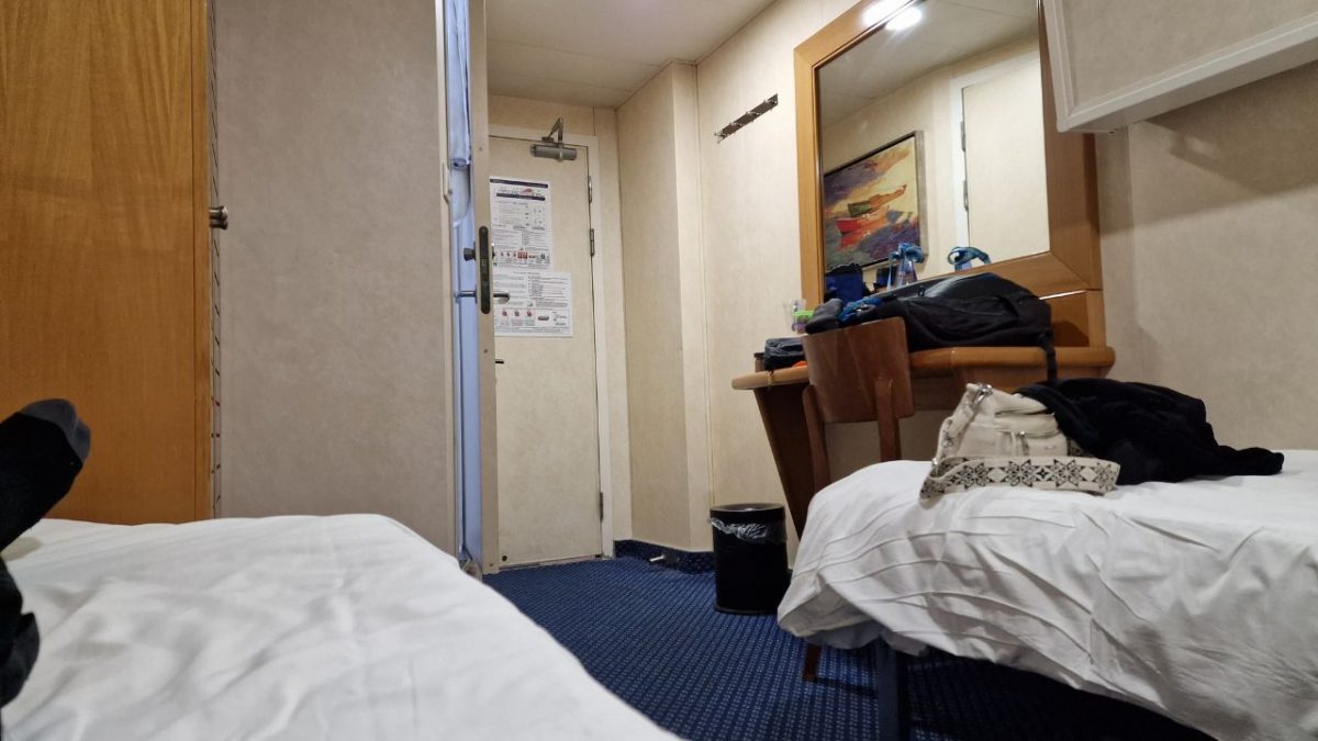 A typical ferry cabin on the Blue Star Ferries vessel Blue Star Chios which sails from Piraeus to Kasos island in Greece