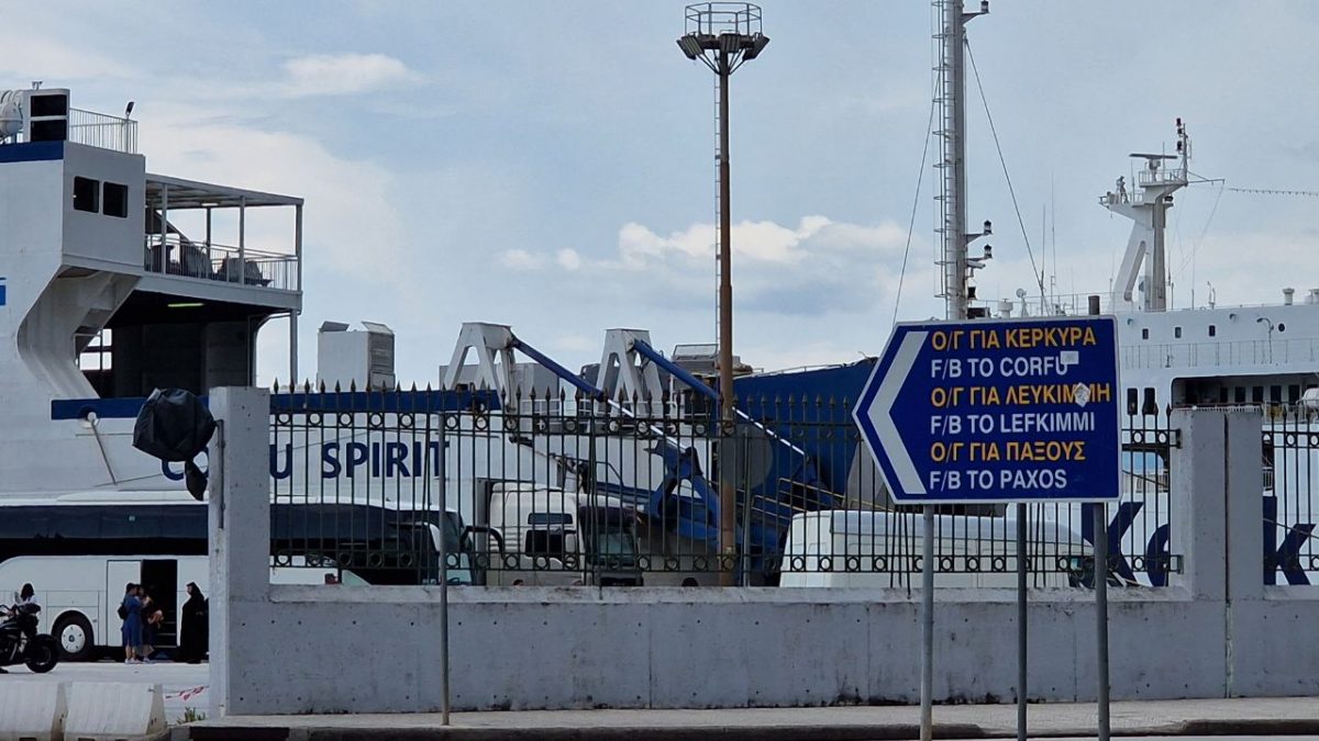 ferry boat signposts in igoumenitsa