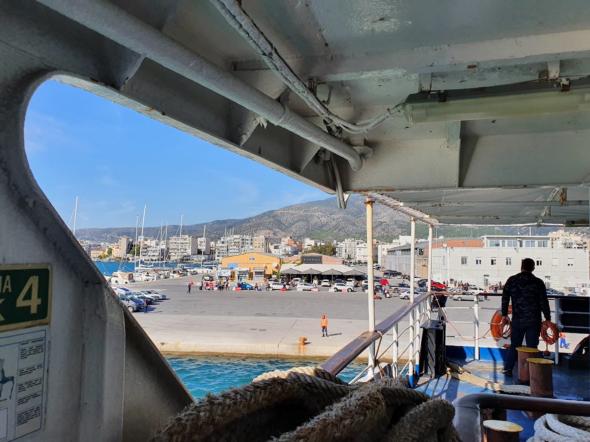 Onboard a ferry leaving Volos for the Sporades islands in Greece