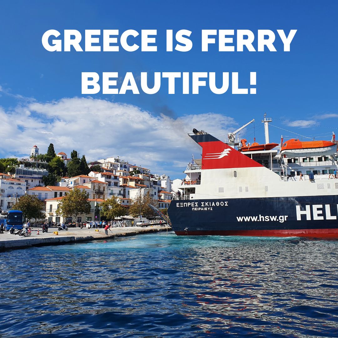Greece is ferry beautiful - Instagram caption