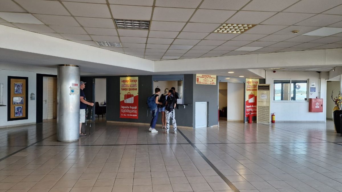 inside the domestic corfu town ferry port greece